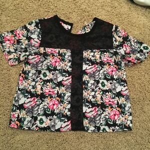Elodie floral mesh top